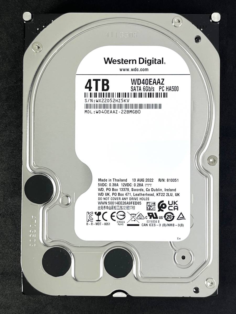 充実の品 【送料無料】☆ 4TB HDD WD SATA600 2022年製 新品同様 3.5