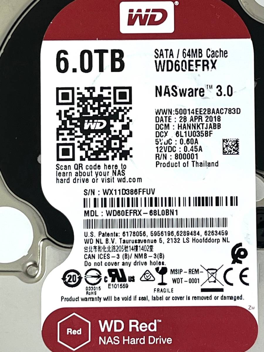 wd60efrx WD 6-tb 5.5?K 3.5?6?G 64?MB SATAレッド互換製品by NETCNA 値下げしました= 