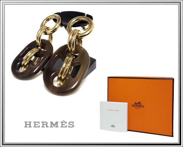 ☆美品HERMES/エルメス ピアス ユリディス EURYDICE(エウリュディツェ) バッファローホーン送料税込み！