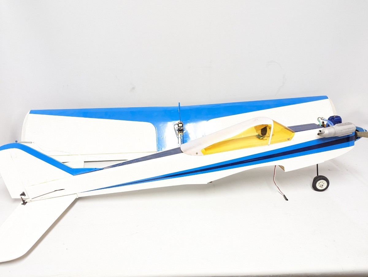 ■希少 完成品 モデルクラフト RC O.Sエンジン　 飛行機 木製 約全長125cm■_画像5