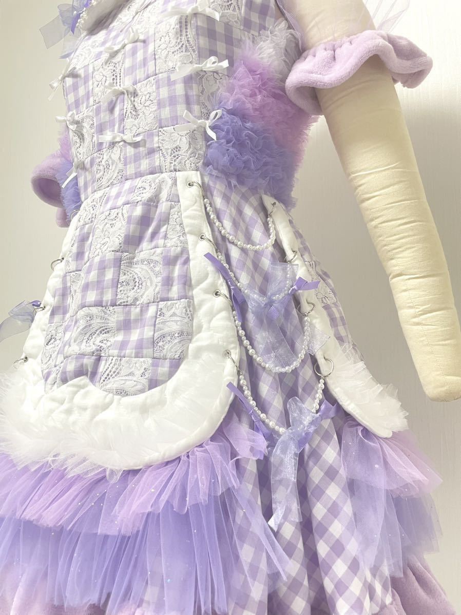 猫 メイド 服 ヘッドドレス セット アイドル 衣装 紫色_画像8