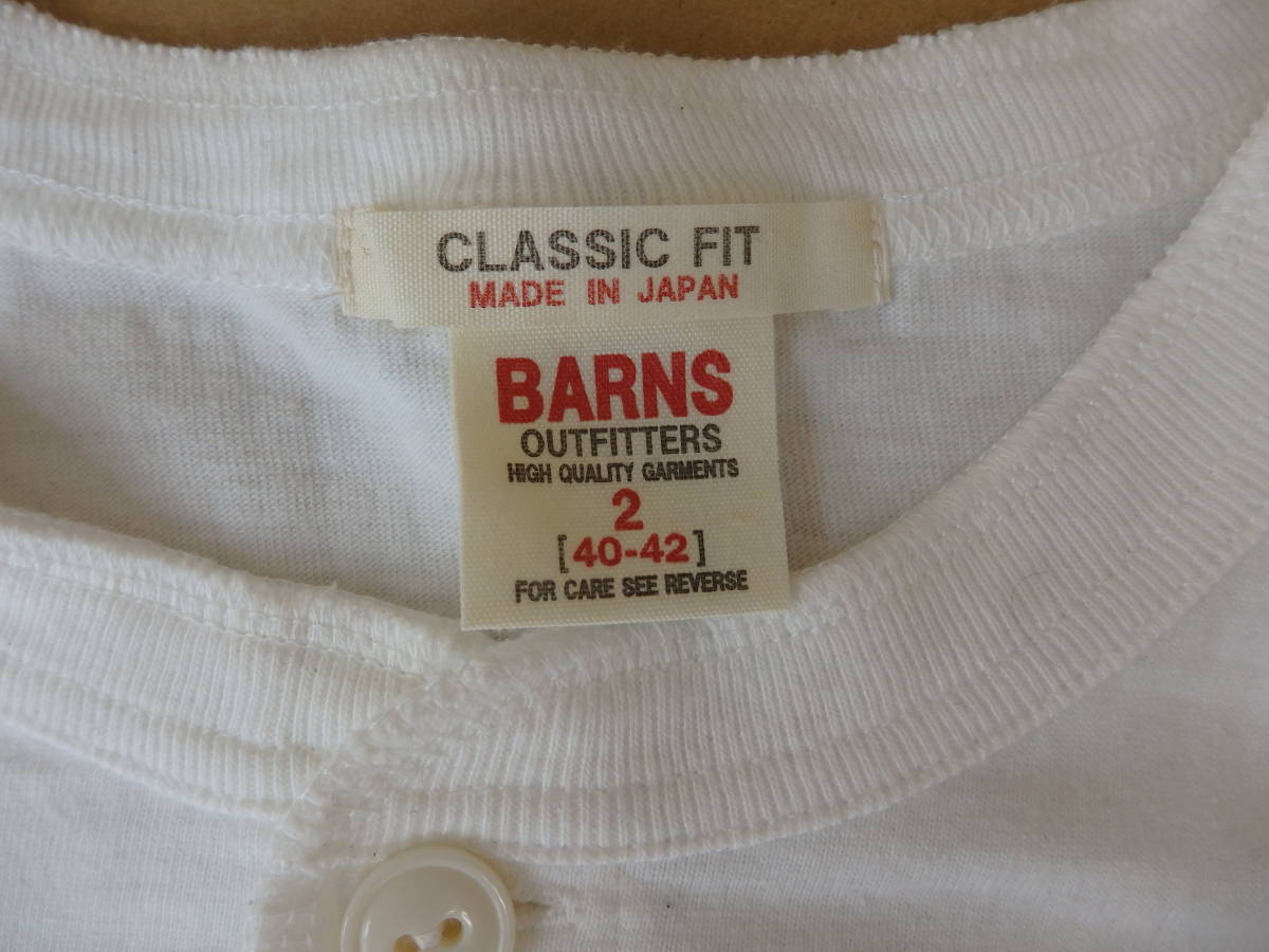 新品未使用 BARNS outfitters (メンズ・バーンズ) VINTAGE HENLY NECK ヴィンテージ ヘンリーネック半袖Tシャツ COL/ホワイト サイズ/ L_画像5