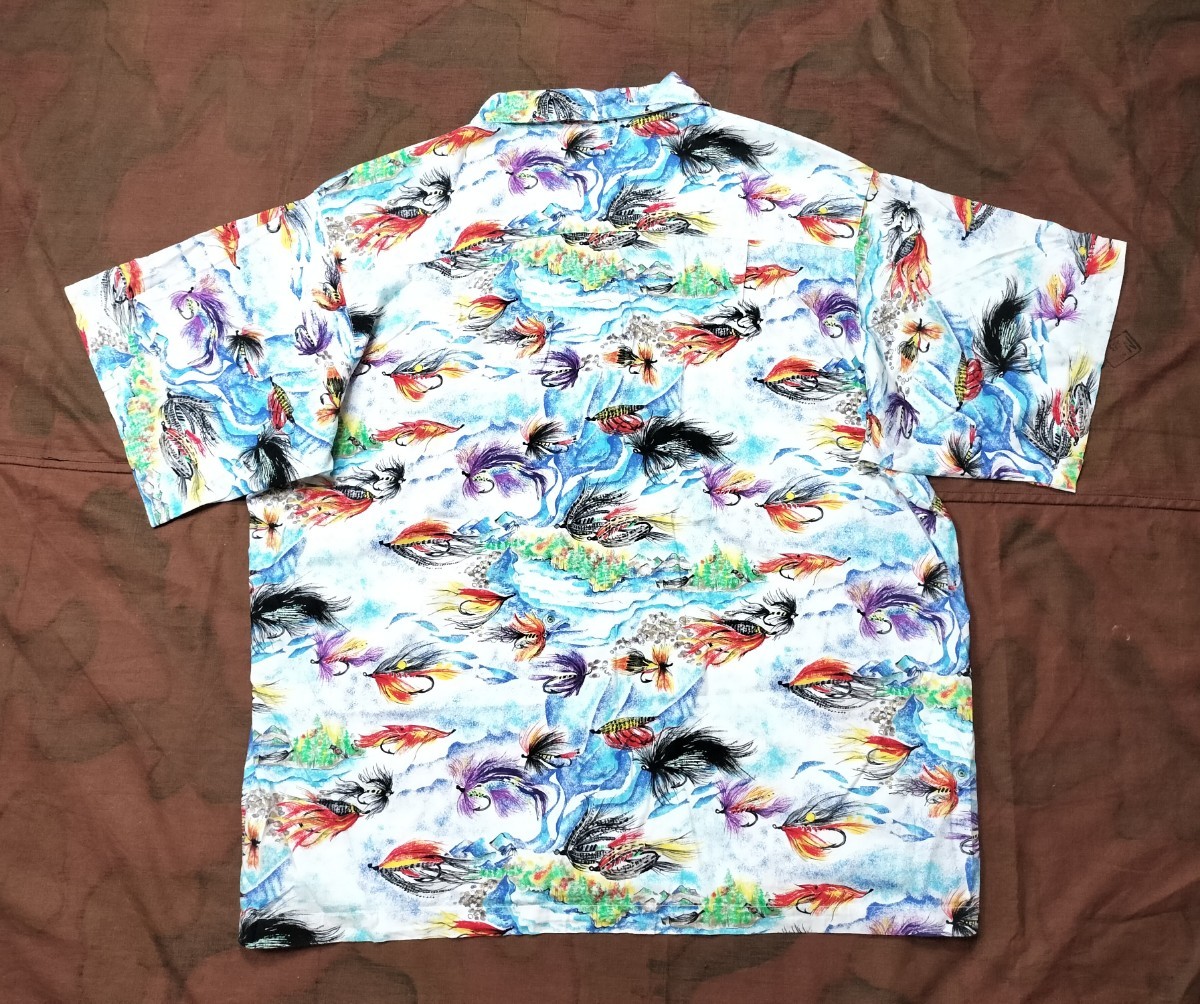 90s pataloha XL 1993年 毛針　パタロハ　ビンテージ　patagonia パタゴニア　アロハシャツ