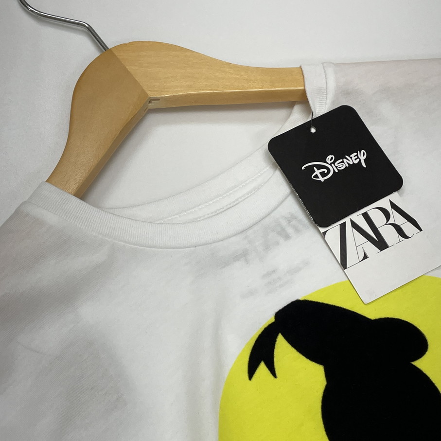 未使用品 /S/ ZARA Disney ホワイト ドナルド半袖Tシャツ レディース タグ カジュアル トップス ディズニー 大人可愛いレジャー コラボザラ