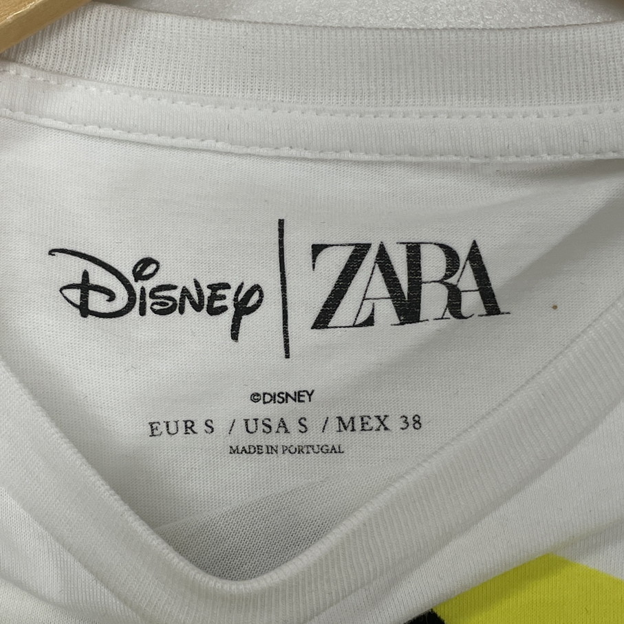 未使用品 /S/ ZARA Disney ホワイト ドナルド半袖Tシャツ レディース タグ カジュアル トップス ディズニー 大人可愛いレジャー コラボザラ