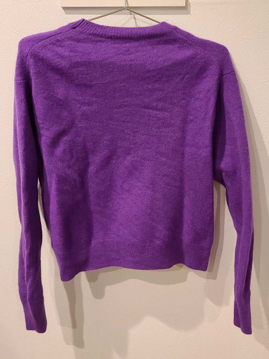ユニクロ　UNIQLO　プレミアムラムクルーネックセーター　XL パープル　紫　ニット