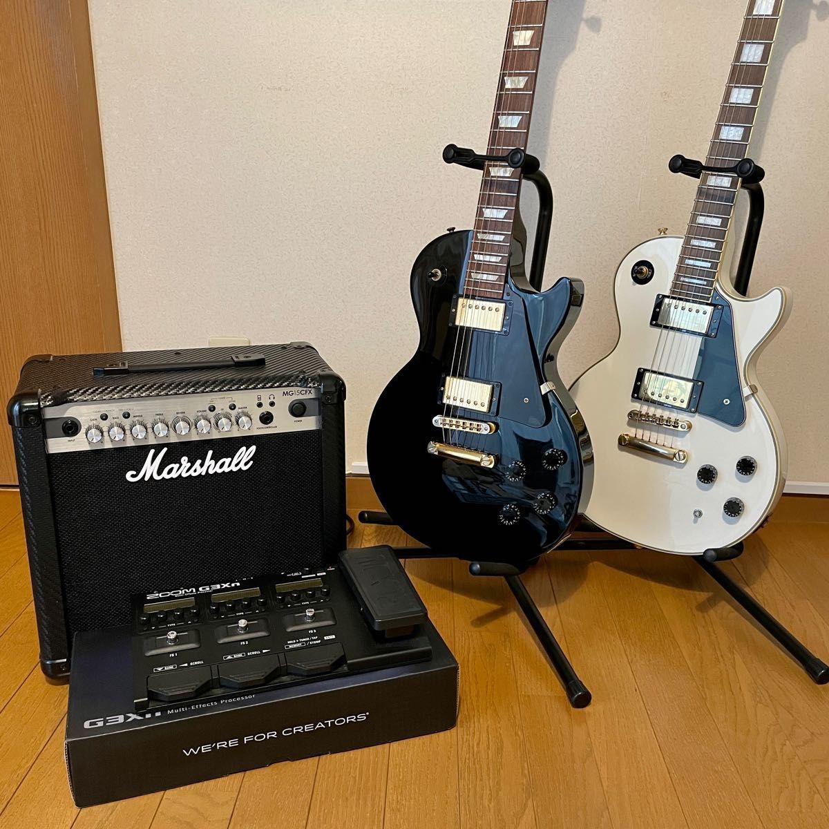 【セット品】Gibson Epiphone LP＆Marshall アンプ＆zoom マルチエフェクター