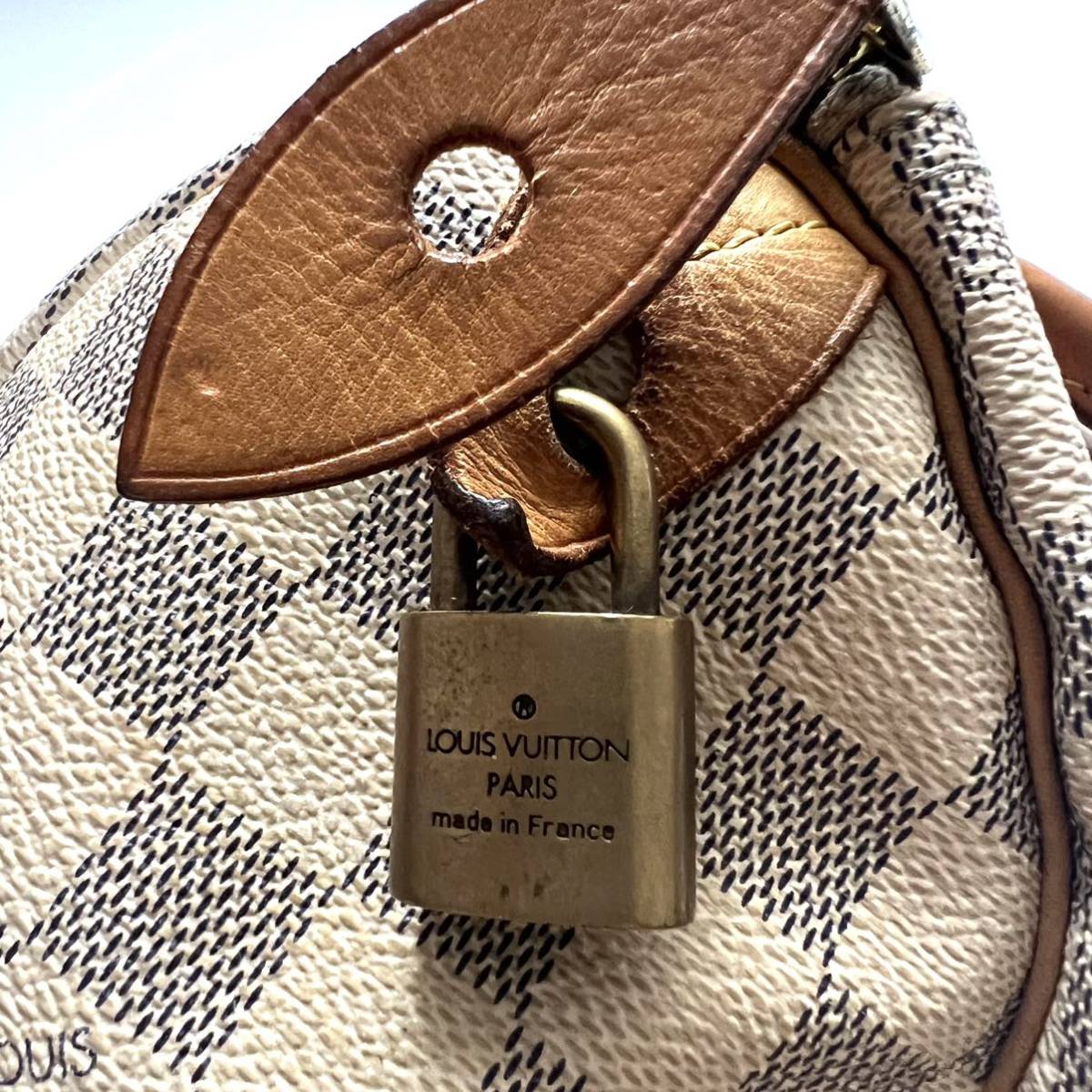 【送料無料】LOUIS VUITTON ルイヴィトン　N41534 ダミエ ボストンバッグ　ホワイト　白　ハンドバッグ　カバン　鞄　レザー　南京錠_画像7