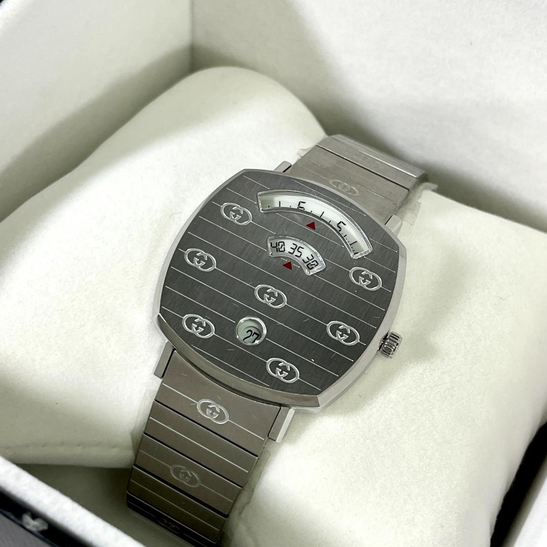 1円〜 未使用 GUCCI グッチ YA157401 グリップ シルバー インター