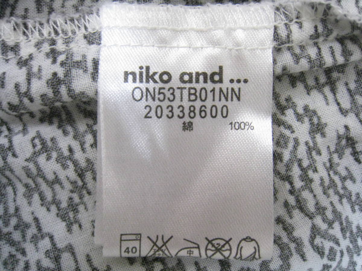 niko and...■ニコアンド コットン100％ 総柄 リボンスリーブ プルオーバー ブラウス レディース_画像8
