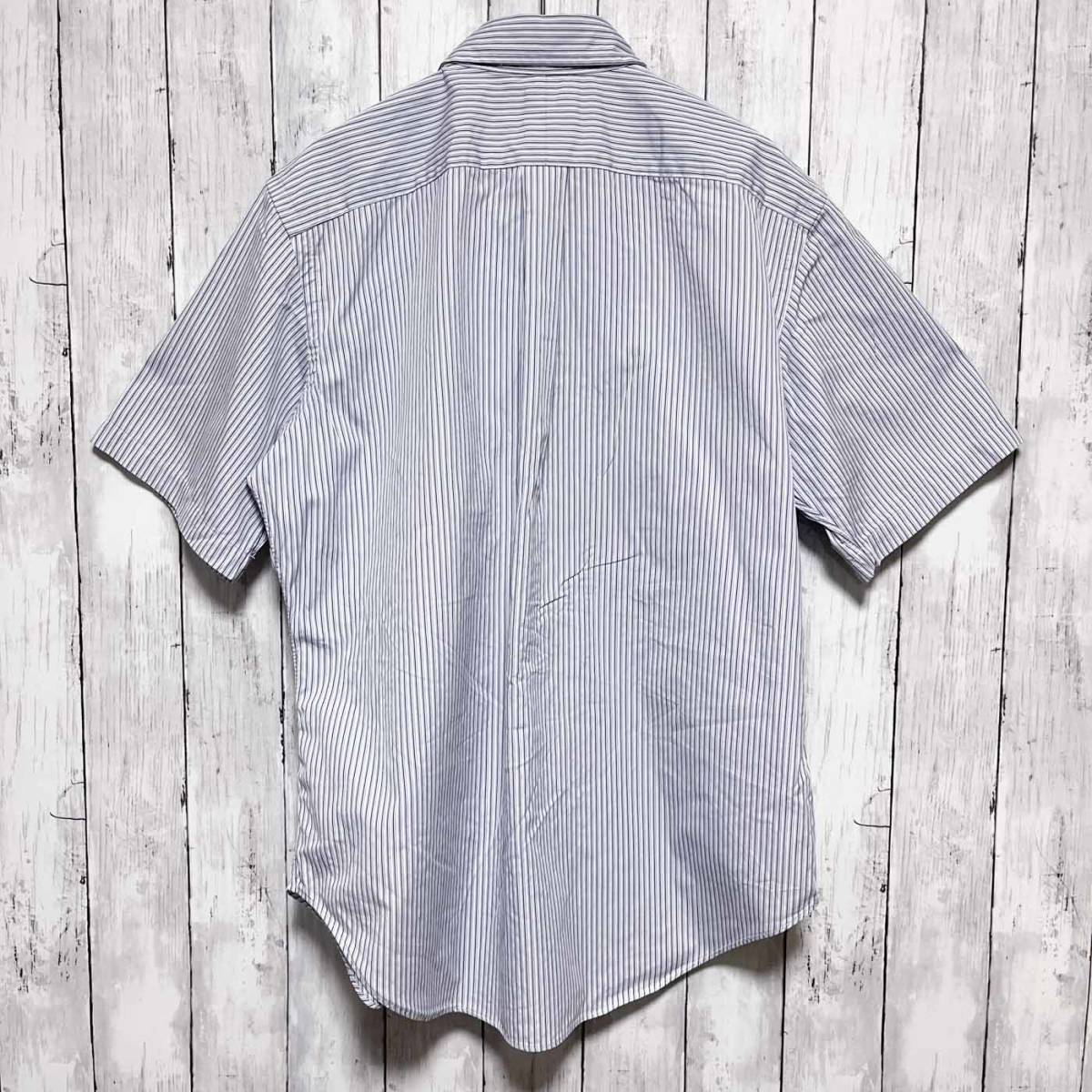 ラルフローレン Ralph Lauren 半袖シャツ ストライプシャツ メンズ ワンポイント コットン100% Lサイズ 3‐483
