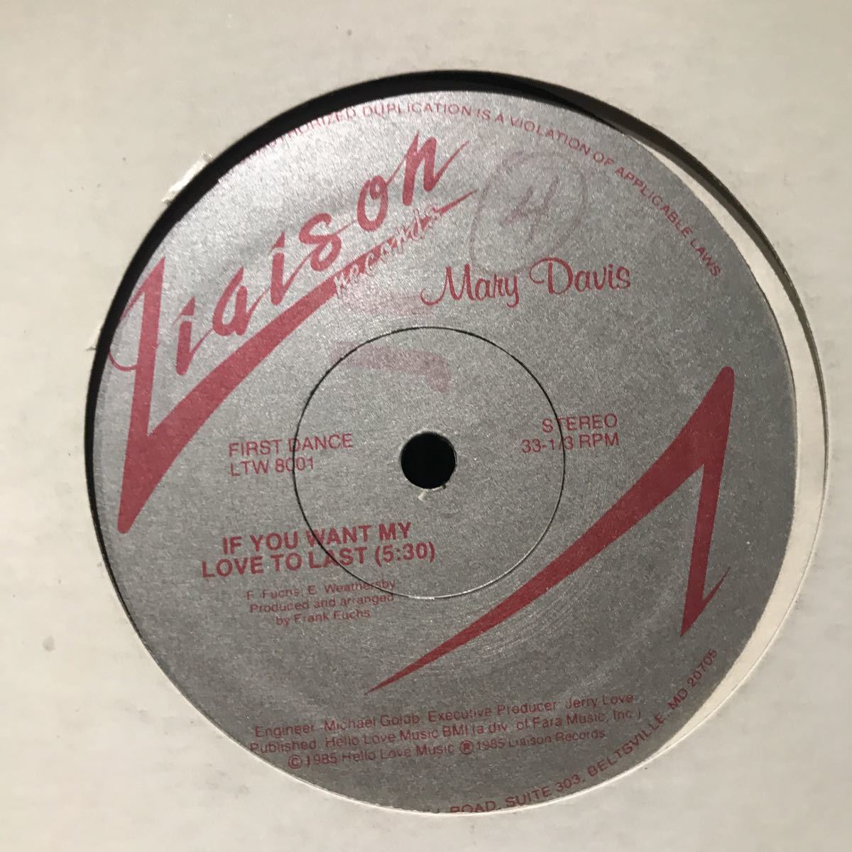 Mary Davis / If You Want My Love To Last US盤_画像2