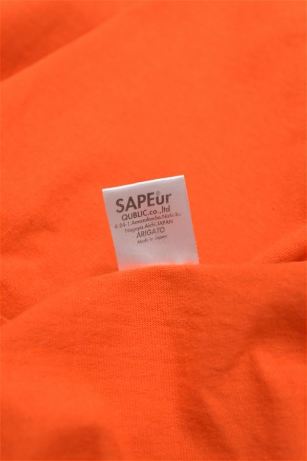 HGA-G363/ SAPEur サプール 長袖Tシャツ ロンT 袖ロゴ クルーネック XL オレンジ ストリート 大きいサイズ ビッグシルエットの画像7