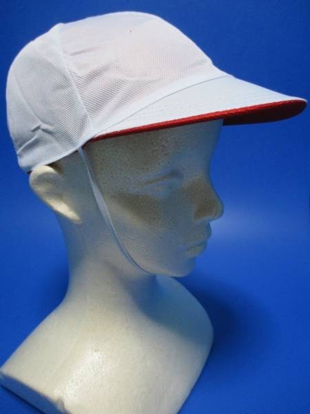 新品★赤白帽・紅白帽・体育帽◆メッシュタイプ★あごひもゴム付★ｌ_画像2