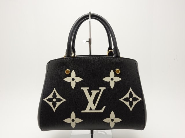 Louis Vuitton ルイヴィトン モノグラムアンプラント モンテーニュBB　M45778 黒 レディース 2WAY バッグ 中古 送料無料【質屋出品】_画像1