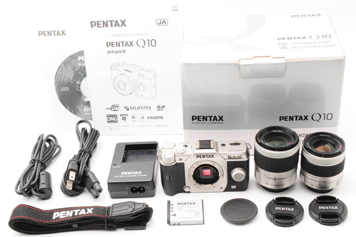 通販でクリスマス Wレンズキット Q10 ☆美品☆PENTAX 02 #004 付属品