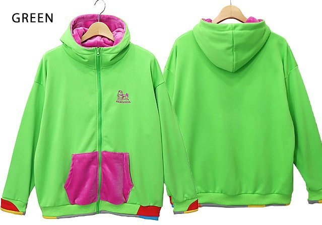 PANCAMDA ファー×裏毛クレイジー切替パーカー◆PANDIESTA JAPAN グリーンXLサイズ 592363 パンディエスタジャパン パンダ アウトドア