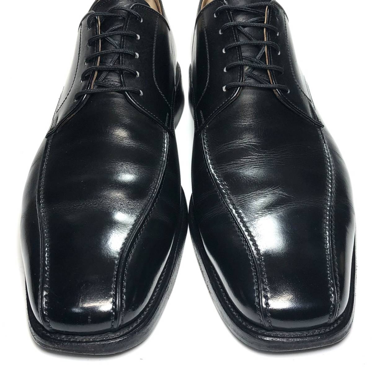 SCOTCH GRAIN 24.5cm メンズ 黒 ブラック スワールトゥ F-9050 スコッチグレイン 革靴 レザー シューズ 本革 ビジネス 中古 *管理AG038_画像2