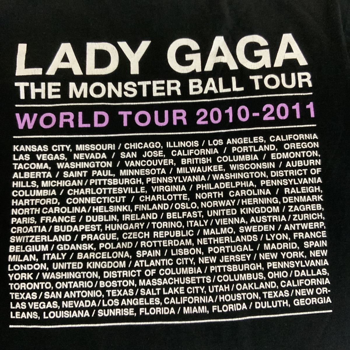 LADY GAGAレディーガガツアーTシャツ2010-2011ロックTバンドTシャツサイズＭ古着_画像7