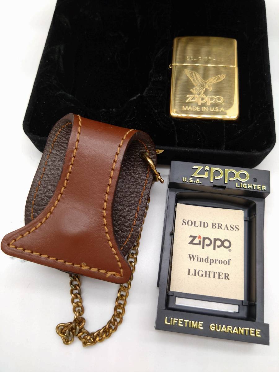 新品 懐中時計 レザーカバー ZIPPO オイルライター 95年製 ビンテージ 