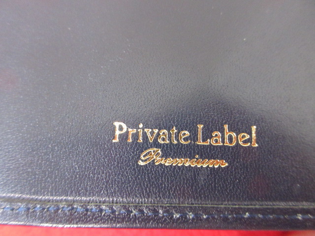 M6363　PRIVATE LABEL プライベートレーベル　二つ折り財布　ネイビー　革製_画像4