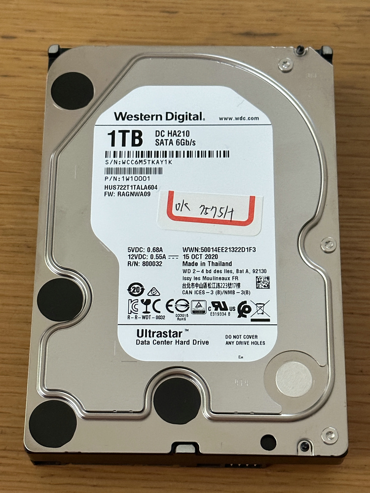 正常判定使用時間7575H 送料185円】Western Digital Ultrastar DC