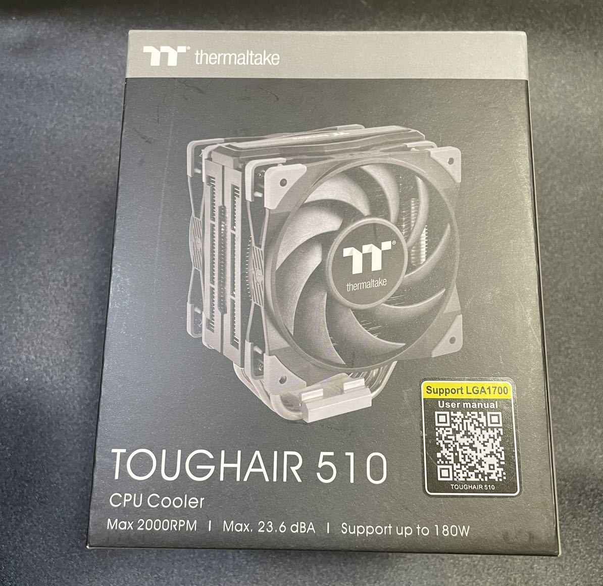 Thermaltake TOUGHAIR 510 CPU cooler,air conditioner 120mm height quiet pressure fan installing LGA1700 correspondence CL-P075-AL12BL-A FN1582