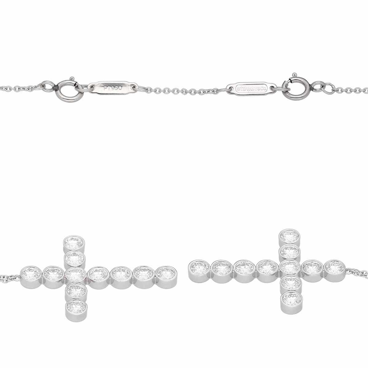 TIFFANY&Co. ティファニー ダイヤモンド ジャズクロス ペンダント ネックレス ダイヤモンド付きチェーン P950 プラチナ_画像5