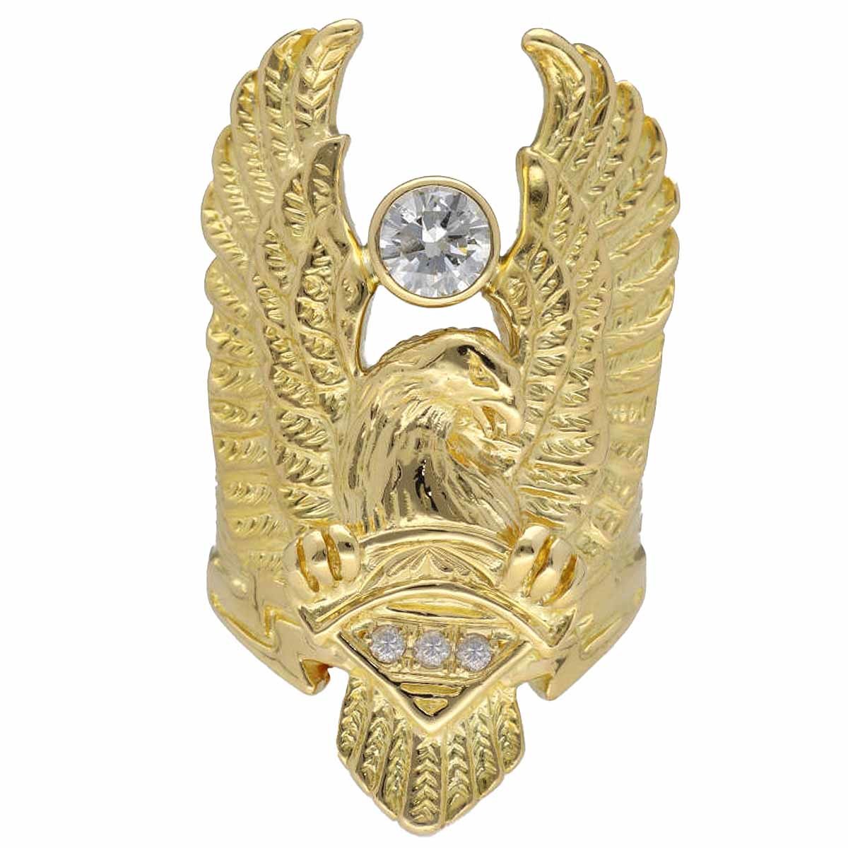大人気新作 K18 750 ダイヤモンド(0.61ct/0.07ct)リング イーグル