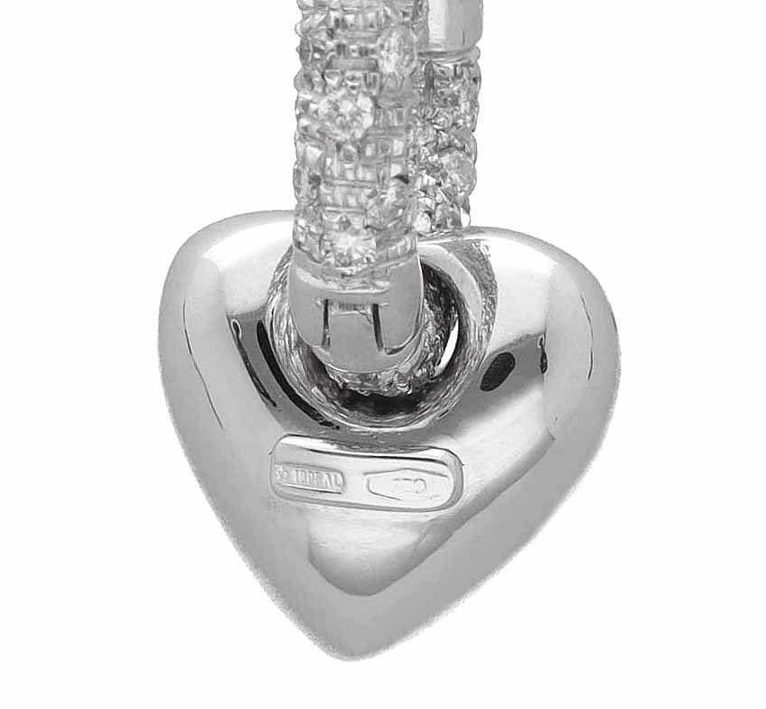Star Jewelry Star Jewelry diamond (0.35ct/1.48ct) heart motif charm earrings 750 K18 WG white gold 