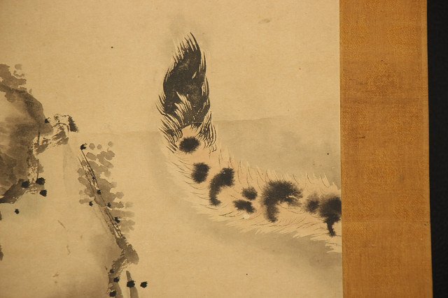 模写】☆成桂☆虎画の名手!江戸後期岸派絵師 佐伯岸駒「岩上虎図」紙