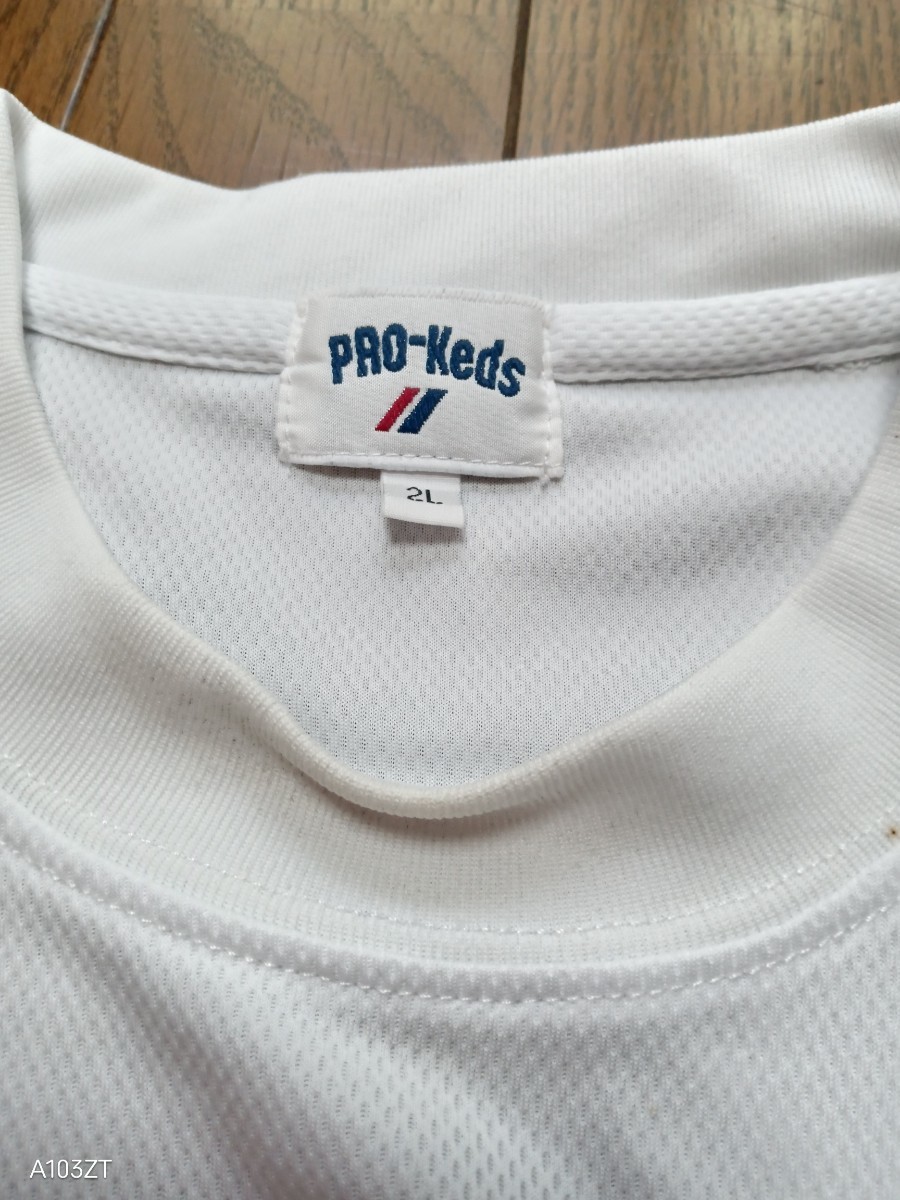 【中古品】PRO-Keds　プロケッズ　速乾性Ｔシャツ　ホワイト　半袖Tシャツ ２Ｌ　シンプルＴシャツ_画像5