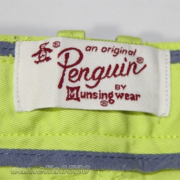Penguin by Munsingwear マンシングウェア ハーフパンツ ショートパンツ ネオングリーン w32 ウエスト 86cm 新品 AB6258_画像2