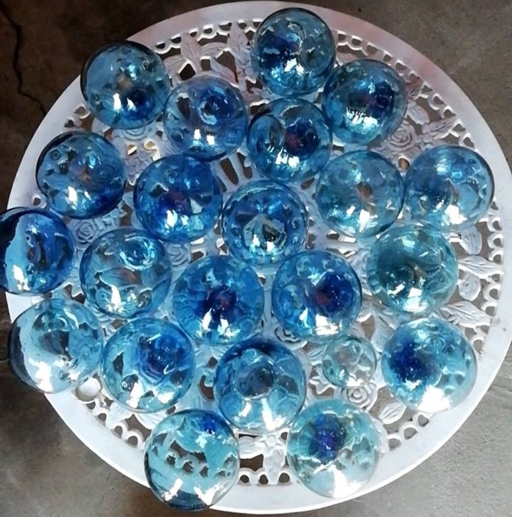 ガラス浮き玉 ブルー色 レトロ