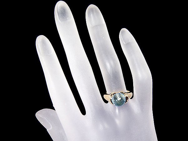 [ jewelry ultimate ]sa marble - Kirameki . special cut large grain good quality natural blue topaz 6.97ct& diamond 0.11ct high class K18YG ring k6899ko[ free shipping ]