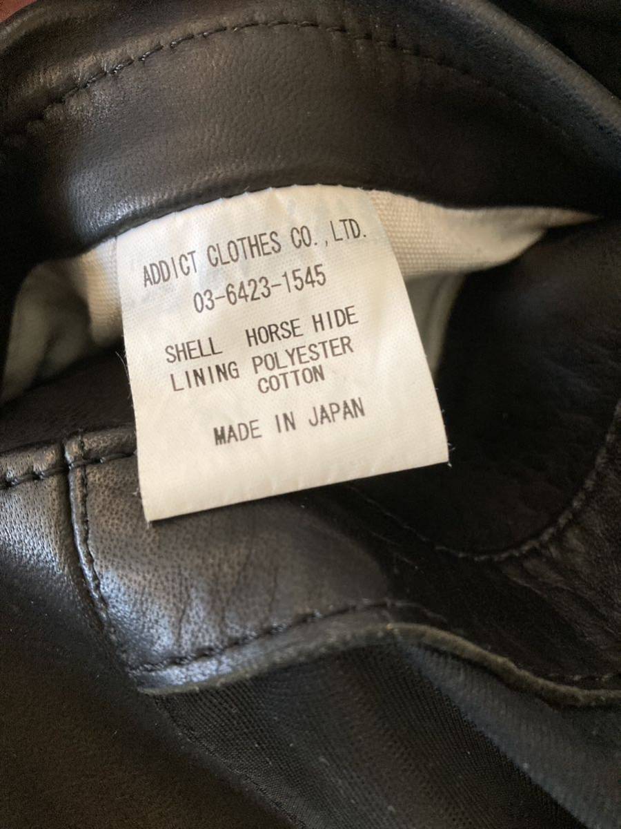 Addict Clothe アディクトクローズ AD03 ホースハイド 34 Addict Clothe アディクトクローズ AD03 ホースハイド 34