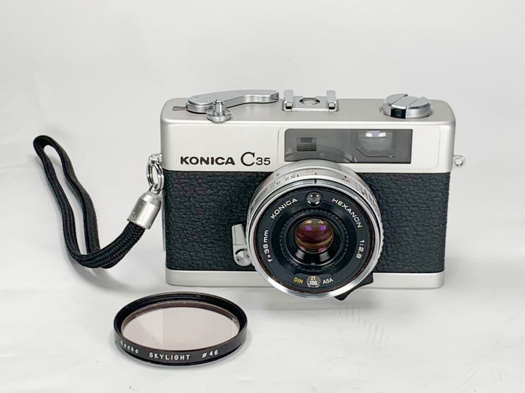 美品 整備済】Konica C35 Flash Matic 35mm カメラ-