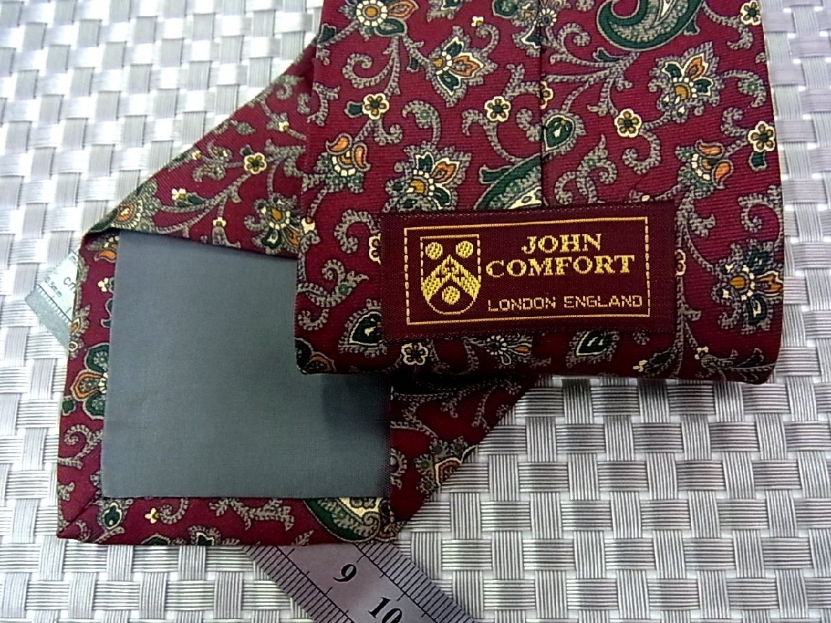 ♪31478C♪良品【ペイズリー 植物 柄】ジョンコンフォート【JOHN COMFORT】ネクタイ_画像2