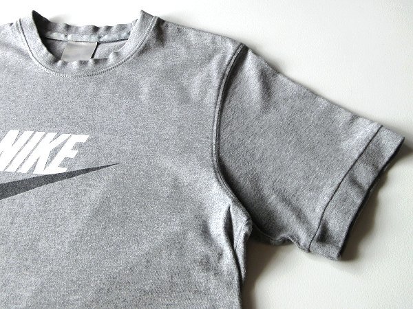 ネコポス対応 00s NIKE ナイキ スウォッシュロゴプリント コットン Tシャツ 半袖 カットソー M 杢グレー アーカイブ ネオビンテージ_画像5