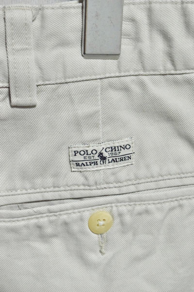 【アンドリューショーツ】00s polo ralph lauren コットン チノショーツ/ size 34 / 00年代 ホワイトグレー パンツ ショートパンツ_画像5