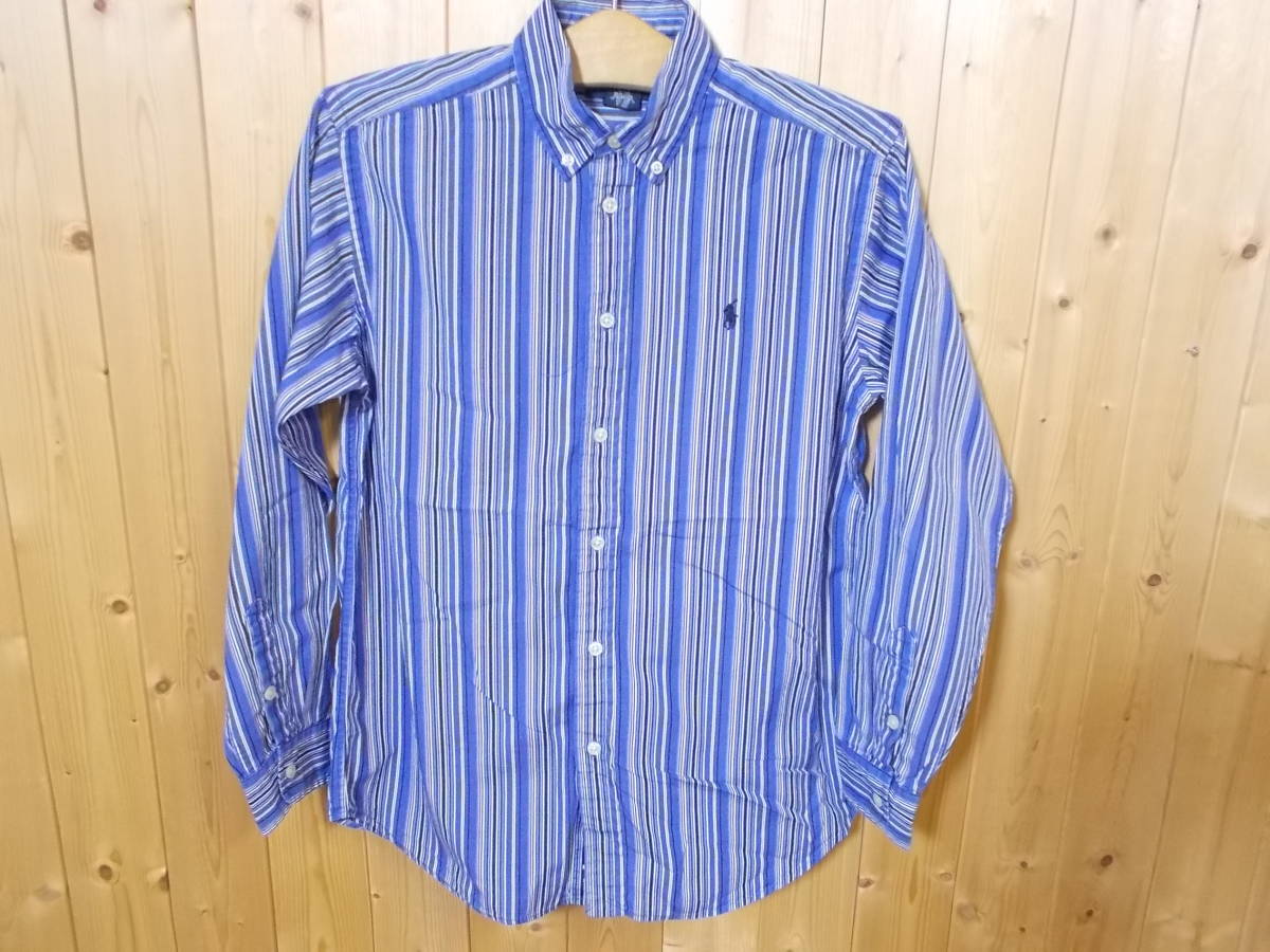 a1125*Ralph Lauren B.D long sleeve shirt * size L 14-16 child Kids Ralph Lauren button down stripe shirt .. packet shipping 5G