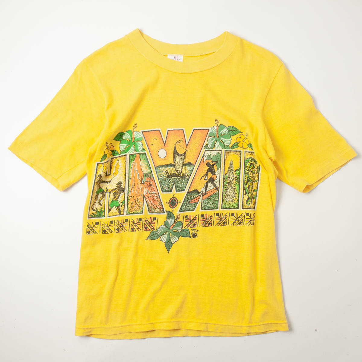 80s ビンテージ ハワイ スーベニア Tシャツ Whip Um HAWAII(文字、ロゴ