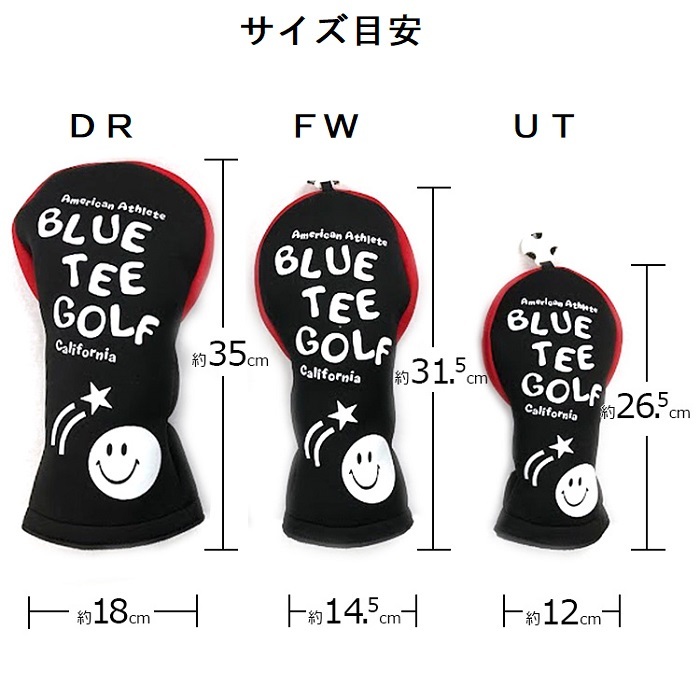 【定価2,750円】ブルーティーゴルフ ヘッドカバー (HC-034 オレンジ UT) ストレッチスマイル【BLUE TEE GOLF正規品】新品値札付き 2023新作_画像8