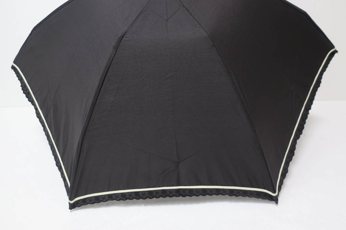 新品　ムーンバット製　 CYPRES COLLINE　シュプレコリン　紫外線防止加工　晴雨兼用　折り畳み日傘　１６　ブラック系_画像4