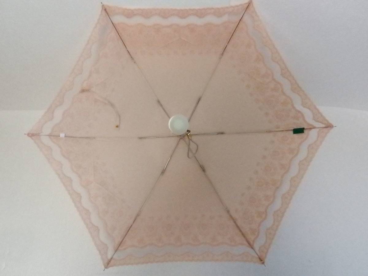 新品 早期特価！ ムーンバット製 MINTON ミントン 紫外線防止加工 晴雨兼用 折りたたみ日傘 １４ ピンク系の画像8