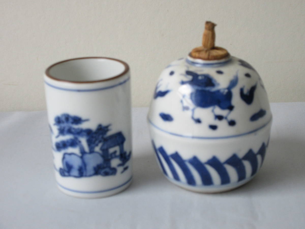 京焼」「織部焼」【振出 3点】&【茶巾筒 3点】計6点 茶箱用 利休茶箱
