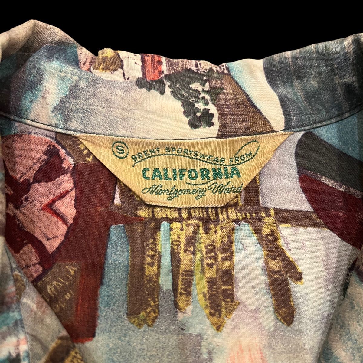 ビンテージ　40’s 50’s ピクチャー　ハワイアン　シャツ　アロハシャツ 40年代　50年代　California vintage_画像2