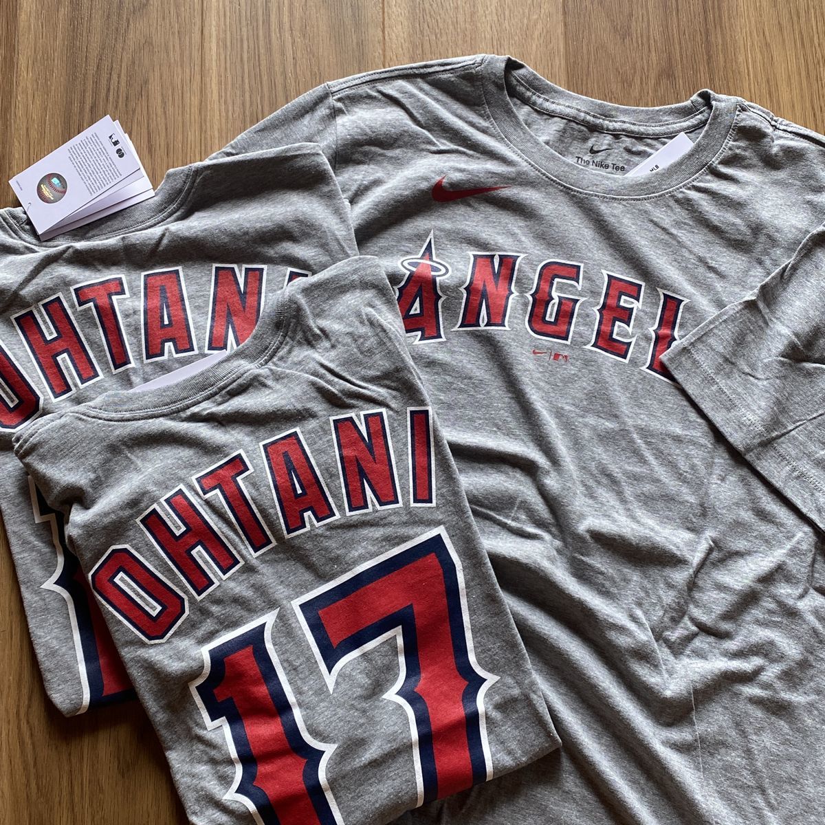 MLB公式 【XL】 NIKE正規品 ナイキ MLB ロサンゼルス エンゼルス LA Angels 大谷翔平 Tシャツ 背番号17 OHTANI グレー メジャーリーグ_出品は1枚です