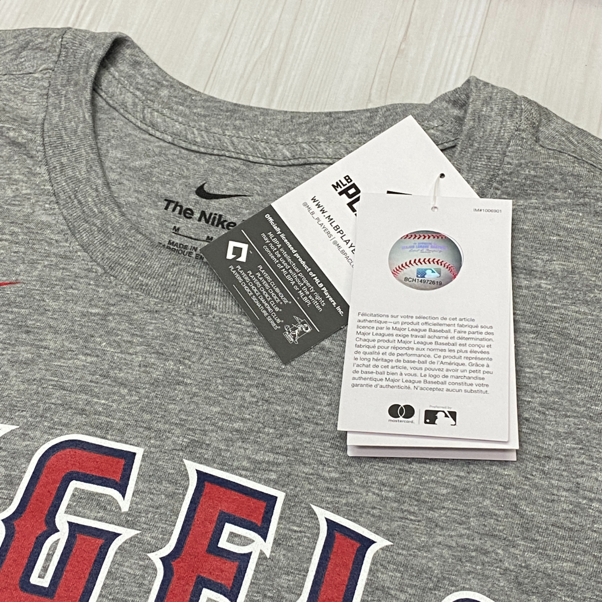 MLB公式 【XL】 NIKE正規品 ナイキ MLB ロサンゼルス エンゼルス LA Angels 大谷翔平 Tシャツ 背番号17 OHTANI グレー メジャーリーグ_画像5