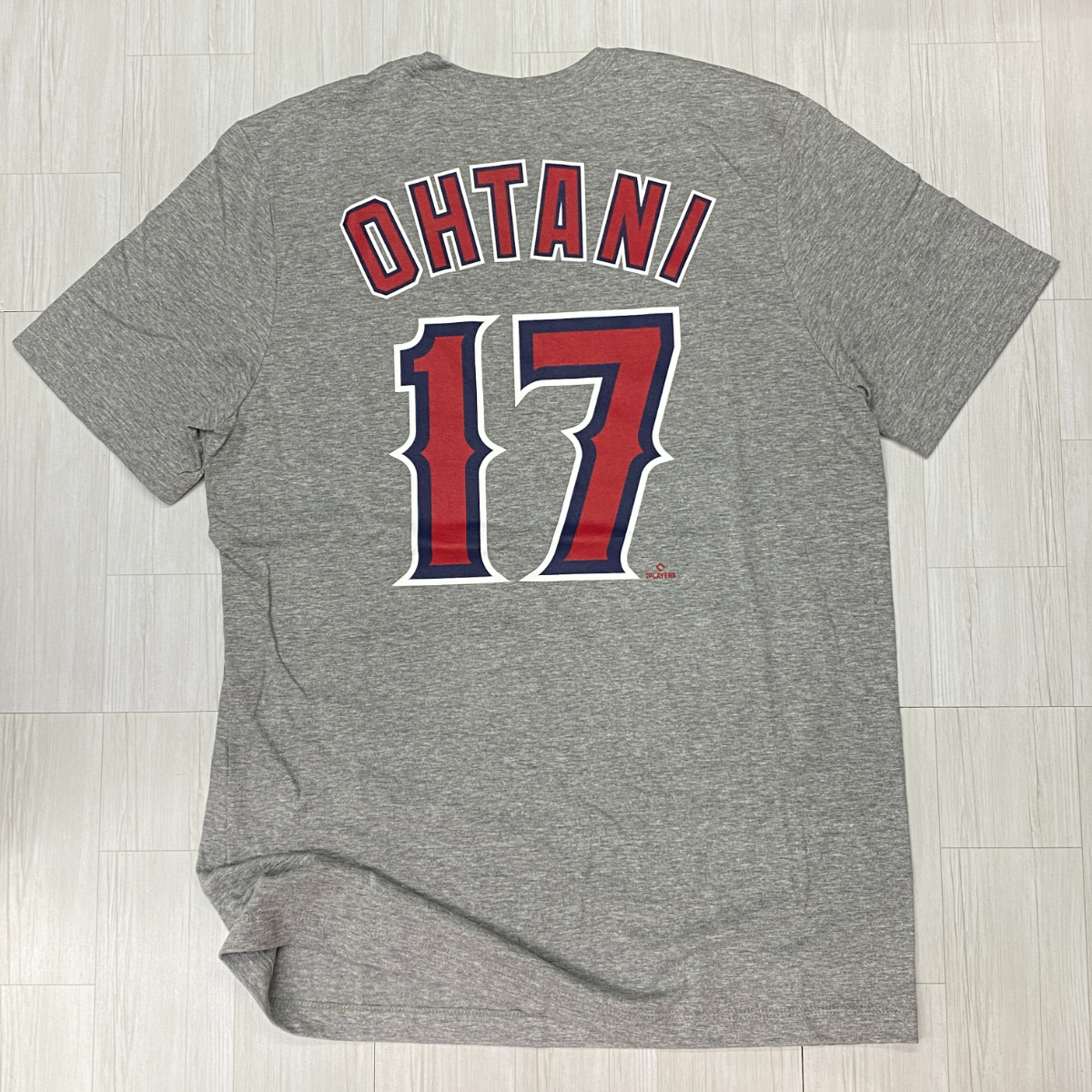 MLB公式 【XL】 NIKE正規品 ナイキ MLB ロサンゼルス エンゼルス LA Angels 大谷翔平 Tシャツ 背番号17 OHTANI グレー メジャーリーグ_画像2